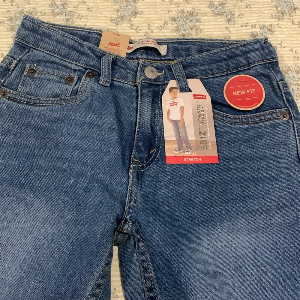 Levi’s 551Z Boys Jeans NEW Size 7x Reg adjustable waist Relax fit straight leg - Picture 5 of 10